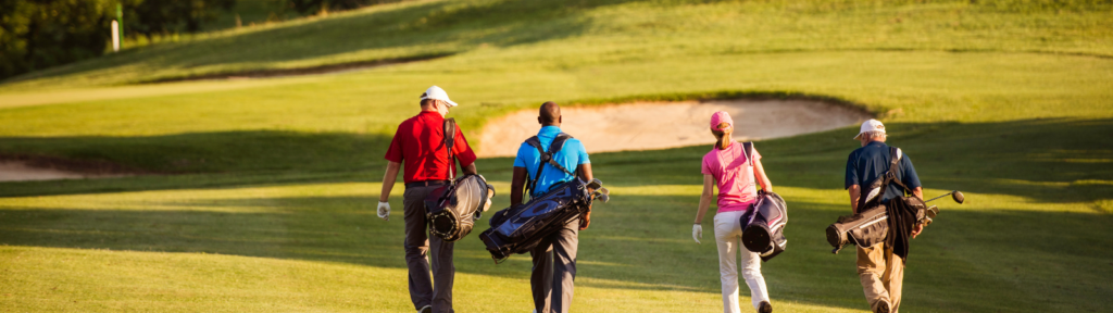 People golfing together