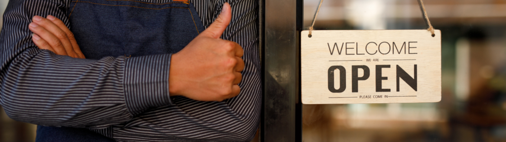 Business with open sign