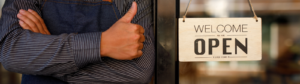 Business with open sign