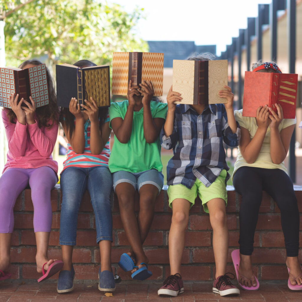 Kids with books