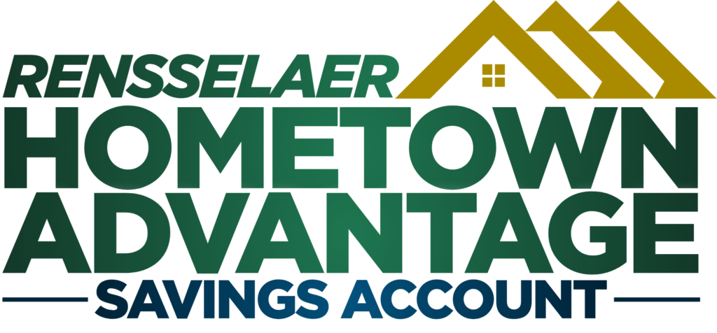 Rensselaer Hometown Advantage Savings Account green, yellow & blue logo